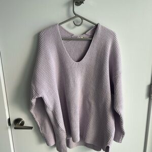 6397 Lavender V-Neck Women's Sweater